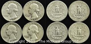 (4) 1951 U.S. Silver Quarters 