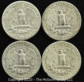 (4) 1951 U.S. Silver Quarters 