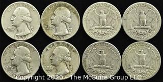 (4) 1951 U.S. Silver Quarters 