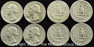 (4) U.S. Silver Quarters; 3-1951; 1-1950 