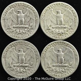 (4) U.S. Silver Quarters; 2-1951; 2-1952 