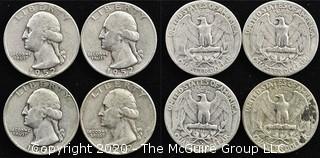 (4) 1952 U.S. Silver Quarters 