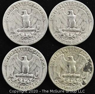 (4) 1952 U.S. Silver Quarters 