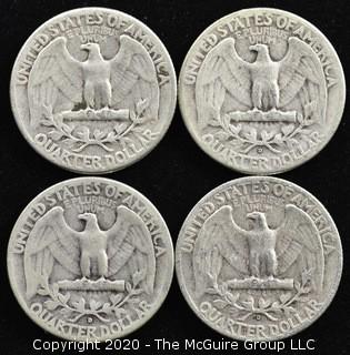 (4) 1952 U.S. Silver Quarters 