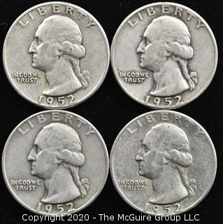 (4) 1952 Silver U.S. Quarters