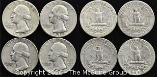 (4) 1952 U.S. Silver Quarters 