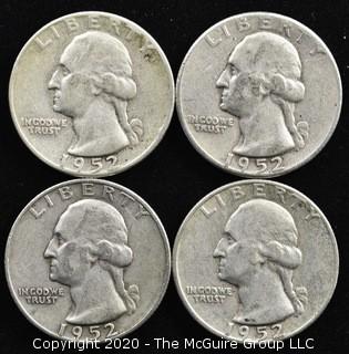 (4) 1952 U.S. Silver Quarters 