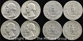 (4) 1952 U.S. Silver Quarters 