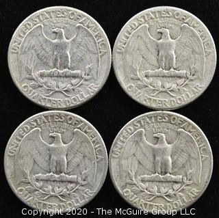 (4) 1952 U.S. Silver Quarters 