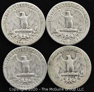 (4) Silver U.S. Quarters: 1-1935; 2-1952 and 1-1953