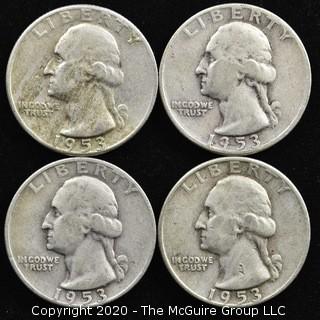 (4) 1953 Silver U.S. Quarters