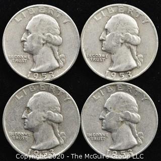 (4) 1953 Silver U.S. Quarters