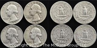 (4) 1953 U.S. Silver Quarters 