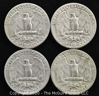 (4) 1953 U.S. Silver Quarters 