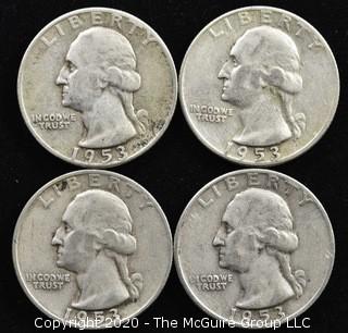 (4) 1953 Silver U.S. Quarters