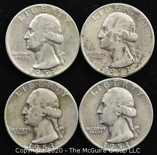 (4) 1953 Silver U.S. Quarters