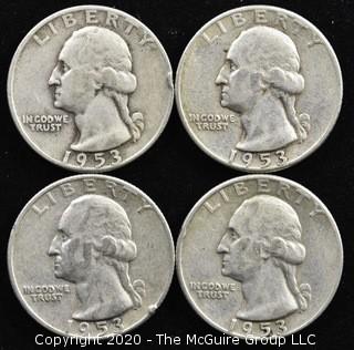 (4) 1953 Silver U.S. Quarters