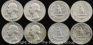 (4) 1954 U.S. Silver Quarters 