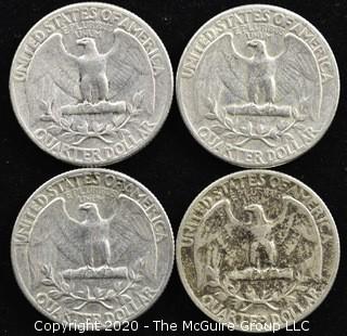 (4) 1954 U.S. Silver Quarters 