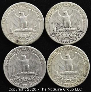 (4) 1954 U.S. Silver Quarters 