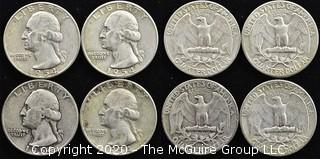 (4) 1954 U.S. Silver Quarters 