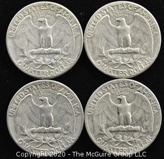 (4) 1954 U.S. Silver Quarters 