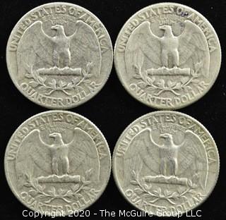 (4) U.S. Silver Quarters: 3-1955; 1-1954 