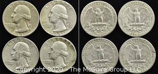 (4) 1955 U.S. Silver Quarters 