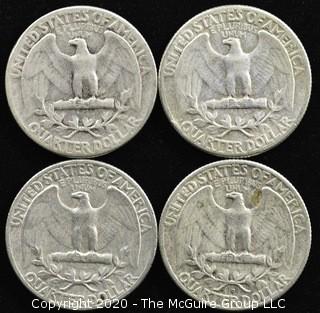 (4) U.S. Silver Quarters: 3-1955; 1-1956 