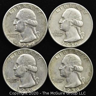 (4) 1956 U.S. Silver Quarters 