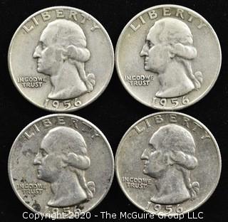 (4) 1956 U.S. Silver Quarters 