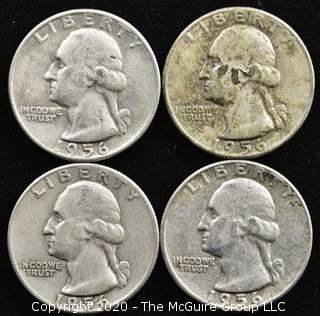 (4) 1956 U.S. Silver Quarters 