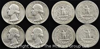 (4) 1956 U.S. Silver Quarters 