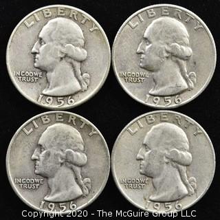 (4) 1956 U.S. Silver Quarters 