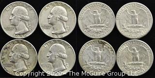 (4) 1956 U.S. Silver Quarters 