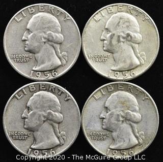 (4) 1956 U.S. Silver Quarters 