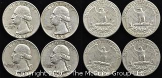 (4) U.S. Silver Quarters; 3-1956; 1-1958 