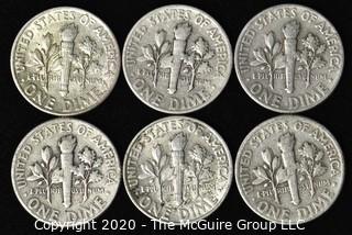 (6) U.S. Silver Dimes: 5-1946; 1-1964