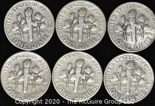 (6) 1946 U.S. Silver Dimes