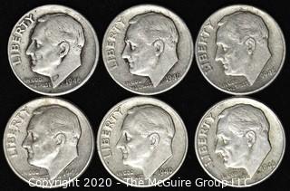 (6) 1946 U.S. Silver Dimes