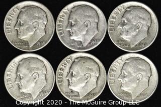 (6) 1946 U.S. Silver Dimes