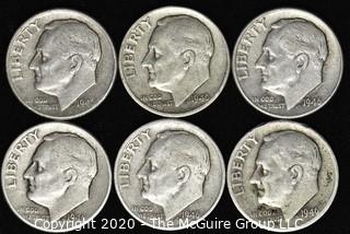 (6) 1946 U.S. Silver Dimes