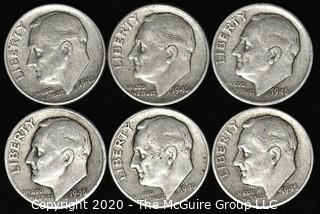 (6) 1946 U.S. Silver Dimes