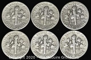 (6) U.S. Silver Dimes: 5-1946; 1-1947