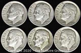 (6) 1947 U.S. Silver Dimes