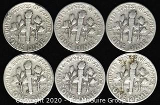 (6) 1947 U.S. Silver Dimes