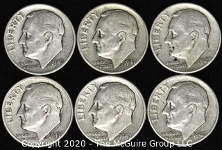 (6) 1947 U.S. Silver Dimes