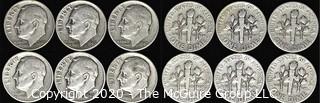 (6) 1947 U.S. Silver Dimes: 5-1946; 1-1949