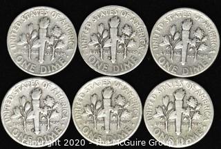 (6) 1947 U.S. Silver Dimes