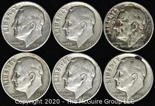 (6) 1947 U.S. Silver Dimes